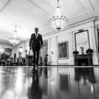 U.S. President Joe Biden after delivering remarks on the Russian invasion of Ukraine, Feb. 24. (White House, Adam Schultz)