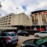 Lithuanian government building in Vilnius. (Pofka, CC BY-SA 4.0, Wikimedia Commons)