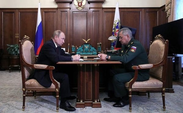 | Russian President Vladimir Putin L at a meeting with Defence Minister Sergey Shoigu revealed proposals of army commanders in Ukraine for the development of offensive operations Moscow July 4 2022 | MR Online