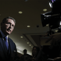 Leonard Leo speaks to media at Trump Tower, Nov. 16, 2016. (AP Photo/Carolyn Kaster)