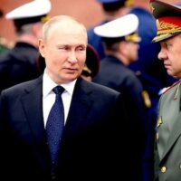 President of Russia Vladimir Putin with Defense Minister of Russia Sergey Shoigu after a wreath-laying ceremony at the Tomb of the Unknown Soldier. (Kremlin.ru, CC BY 4.0, Wikimedia Commons)