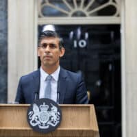 Prime Minister Rishi Sunak arrives in Downing Street.