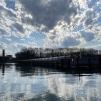 Intake pipe for Greenidge power plant on Seneca Lake, New York (Photo by Abi Buddington).