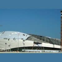 Al Wakrah Stadium - Doha under construction from 2019. Source: Matt Kieffer - Flickr / cropped form original / shared under license CC BY-SA 2.0