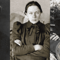 From left to right: Alexandra Kollontai, Nadezhda Krupskaya, Lyudmila Pavlichenko