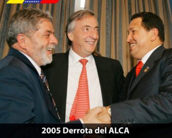 | Presidents Lula Kirchner and Chávez during the 4th Summit of the Americas in 2005 when the Free Trade Area of the Americas was rejected credit photo Twitter account of President Nicolás Maduro | MR Online