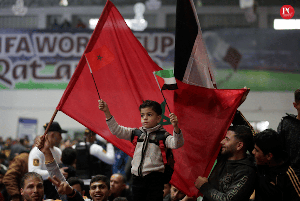 | Palestinians in Gaza gathered in large numbers to watch the Morocco Portugal game at World Cups quarterfinals Photo Mahmoud Ajjour The Palestine Chronicle | MR Online