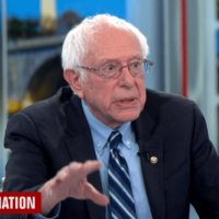 BERNIE SANDERS ON FACE THE NATION, FEB. 19, 2023. SCREENSHOT.