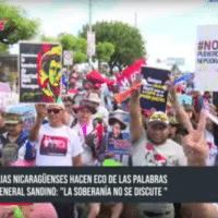 Tens of thousands march in Nicaragua in support of the government expulsion of people seen as “vende patrias”—country-sellers (TN8, 2/13/23).