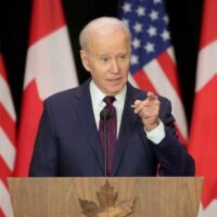 Canadians protest outside US embassy against Biden's visit