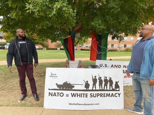 | Mid Atlantic members of the Black Alliance for Peace at a picket line action at Howard University October 2022 Blacks4Peace | MR Online