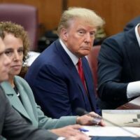 Donald Trump and his defense team at his arraignment. (Photo: Seth Winig AP)