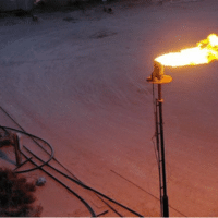 Methane gas is flared off during a drilling operation in the Permian Basin oil field on March 12, 2022 in Stanton, Texas. (Photo: Joe Raedle/Getty Images)