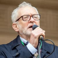 Former Labour leader Jeremy Corbyn speaks at a refugees welcome rally in Liverpool city centre. Picture date: Saturday February 18, 2023.