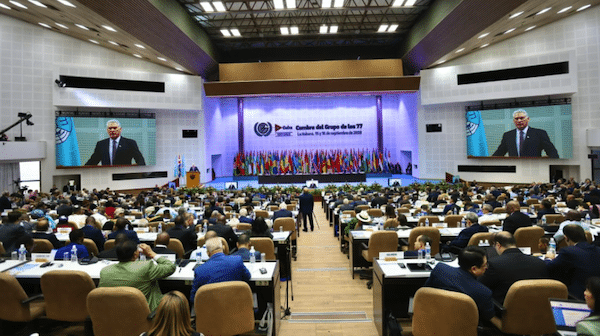 | Cuban President Miguel Díaz Canel the host and president of the G77+ group addresses the summit Photo Presidencia Cuba | MR Online