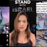 Screenshots of Israel/Palestine content on TikTok.