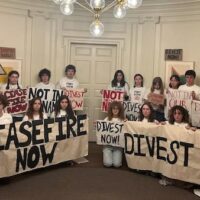 Jewish students at Brown University conducted a sit-in protest for Palestine earlier this month (supplied)