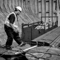 Loading loose cargo into the hold Port of Los Angeles. Los Angeles, California. Photo: Robert Gumpert 2000