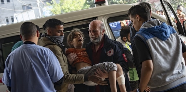 | A Palestinian girl wounded in Israeli bombardment of the Gaza Strip is brought to a hospital in Khan Younis Friday Dec 1 2023 | MR Online