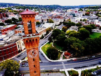 | The Waterbury Union Station clock tower is in Waterbury Connecticut 2022 TRexEditorNJ Wikimedia Commons CC BY SA 40 | MR Online