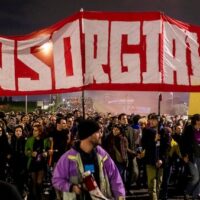 mobilization of the GKN workers and support groups on New Year's eve in Campi Bisenzio (Photo: Andrea Sawyerr via Collettivo Di Fabbrica - Lavoratori Gkn Firenze)