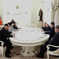 | President Vladimir Putin 3rd from Right met North Korean Foreign Minister Choe Son Hui 3rd from Left Moscow Jan 16 2024 | MR Online