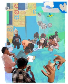 | Students participate in activities at the Kagadha Kattari crafts or paper and scissors corner | MR Online