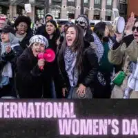 Women at the IWD Palestine demonstration. Photo: Steve Eason / CC BY-NC 2.0