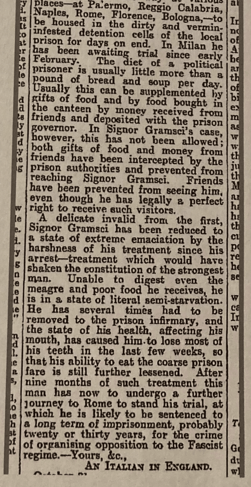 | The Methods of Fascism The Case of Antonio Gramsci published in the Manchester Guardian October 24 1927 penned by an Italian in England | MR Online