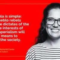 Llanisca Lugo is a psychologist and popular educator. She serves as a Representative in Cuba's Popular Power National Assembly and as the International Solidarity Coordinator at the Martin Luther King Center. (Venezuelanalysis)