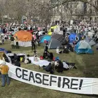 MCGILL UNIVERSITY STUDENT ENCAMPMENT, APRIL 27, 2024. (PHOTO: ELLEN GABRIEL/TWITTER)