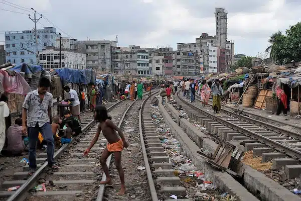 | Homes beside the railroad tracks in Dhaka Bangladesh Dhaka is the capital of Bangladesh | MR Online