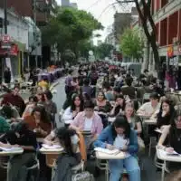 Argentinian university students hold a class in the street, Buenos Aires, October 2024 PHOTO: Alessia Maccioni/Reuters