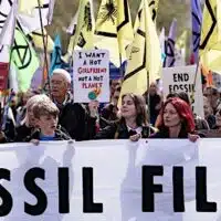 Extinction Rebellion demonstrators in Whitehall, London, on the last day of the environmental action group's four days of action that they have called ‘The Big One,’ April 24, 2023