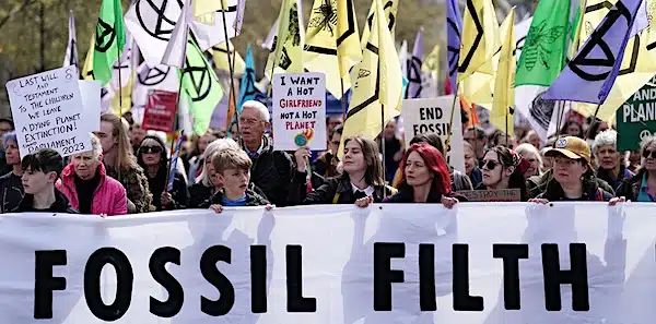 | Extinction Rebellion demonstrators in Whitehall London on the last day of the environmental action groups four days of action that they have called The Big One April 24 2023 | MR Online