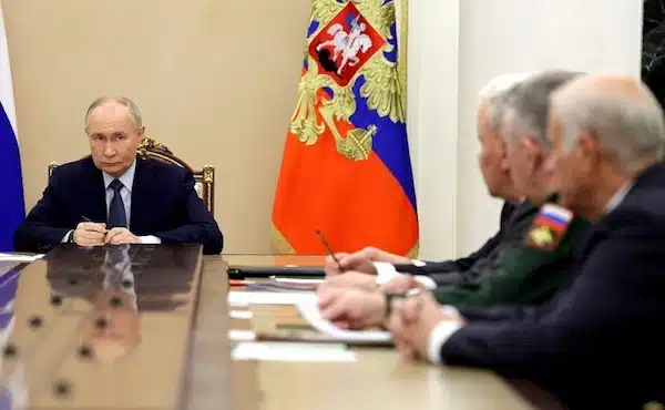 | Russian President Vladimir Putin took a meeting of the Defence Ministry leadership representatives of military industrial complex and missile system developers Kremlin Moscow Nov 21 2024 | MR Online