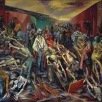 Boris Taslitzky (France), Le petit camp à Buchenwald [The Small Camp of Buchenwald], 1945.