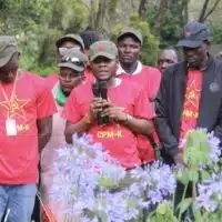 At the closing ceremony of the Second Congress, CPM-K members laid a floral wreath on the grave of matyred Pio Gama Pinto to honor his legacy in the struggle for Independence and against neocolonialism. Photo: Revolutionary Youth League - Kenya