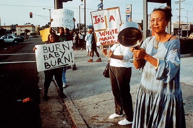 | Protesters in Los Angeles after police officers found not guilty in the brutal beating of unarmed Black man Rodney King This verdict sparked the 1992 LA Uprising | MR Online