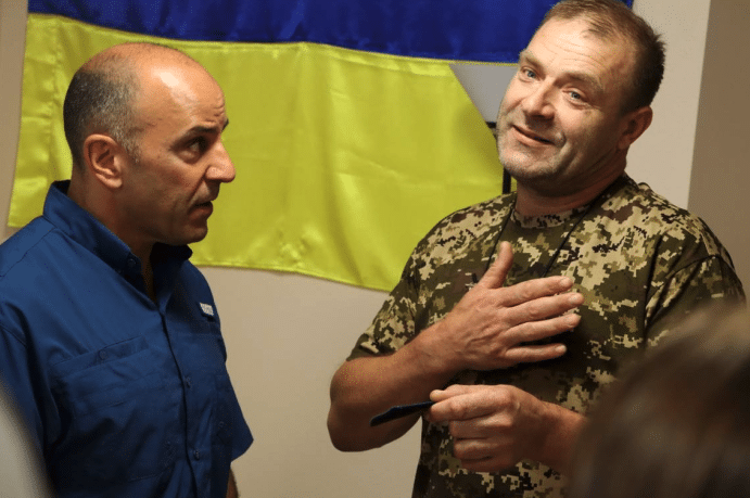 | Congressman Jimmy Panetta right meeting with Ukrainian soldier in August 2024 Source sanluisobispocom | MR Online