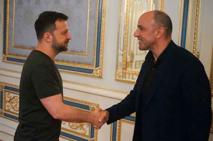 | Congressman Jimmy Panetta right shaking hands with Ukrainian President Volodymyr Zelensky in August 2024 Source sanluisobispocom | MR Online