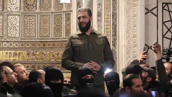 | The leader of Syrias Hayat Tahrir al Sham HTS group Abu Mohammed al Jolani addresses a crowd in Damascus landmark Umayyad Mosque on 8 December 2024 Abdulaziz KetazAFP | MR Online