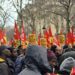 Trade unionists on antiracist demo in Paris, 14 December 2024. Photo: John Mullen